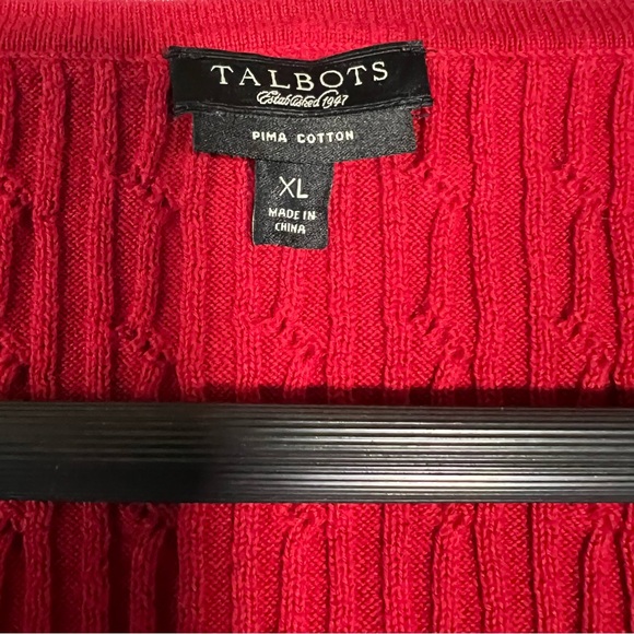 TALBOTS RED SWEATER WOMEN’S V-NECK - Picture 2 of 12